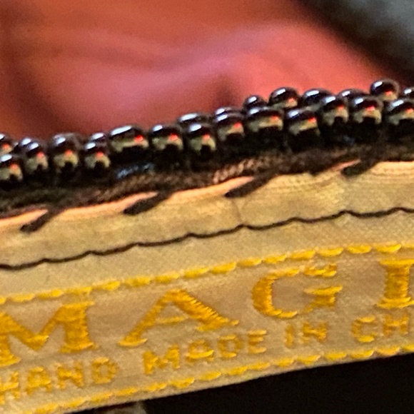 Magid Beaded Black and Gold Evening Bag with Beaded Tassel - Picture 4 of 15